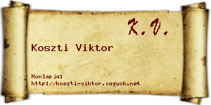 Koszti Viktor névjegykártya